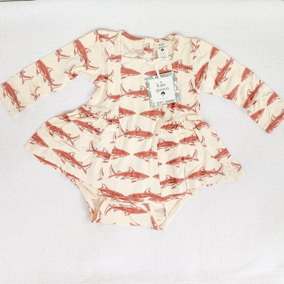 Kate Quinn LS Long Sleeve Ballerina Bubble Cedar Shark 12-18 Months Bamboo New - Picture 7 of 16